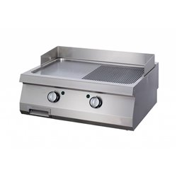 Plancha 1/2 Rainuré Chrome - Double - Gas