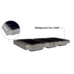 Attelage de 3 moules pour rotatif de 60 cm