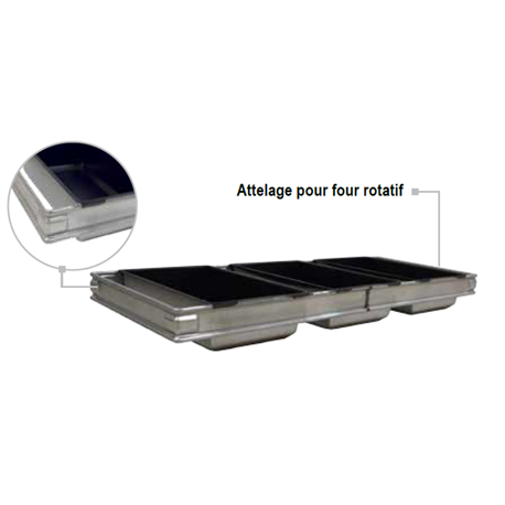 Attelage de 4 moules pour rotatif de 60 cm