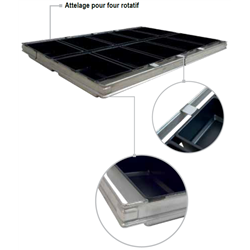 Attelage de 16 moules pour rotatif de 60 X 80 cm